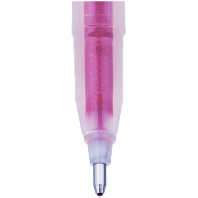 Ручка гелевая Crown "Glitter Metal Jell" красная с блестками, 1,0мм