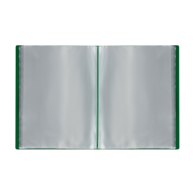 Папка со 100 вкладышами СТАММ А4, 30мм, 600мкм, пластик, зеленая