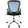 Кресло оператора Helmi HL-M04 "Active", ткань, спинка сетка синяя/сиденье TW черн, рег. подлокот, хром